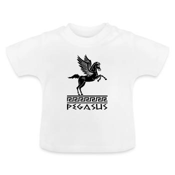 Black Pegasus Horse - Baby Organic T-Shirt with Round Neck - white - Front