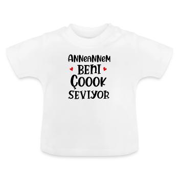 AnneanneTürkische Oma Newborn Geschenk Baby Omi - Baby Bio-T-Shirt mit Rundhals - Weiß - Vorne