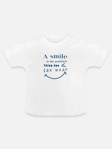 Ein Lächeln - Baby Bio-T-Shirt mit Rundhals - Weiß