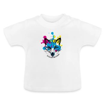 Splash Fox - Baby Organic T-Shirt with Round Neck - white - Front
