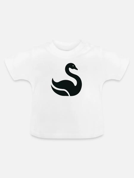 Schwan - Baby Bio-T-Shirt mit Rundhals - Weiß