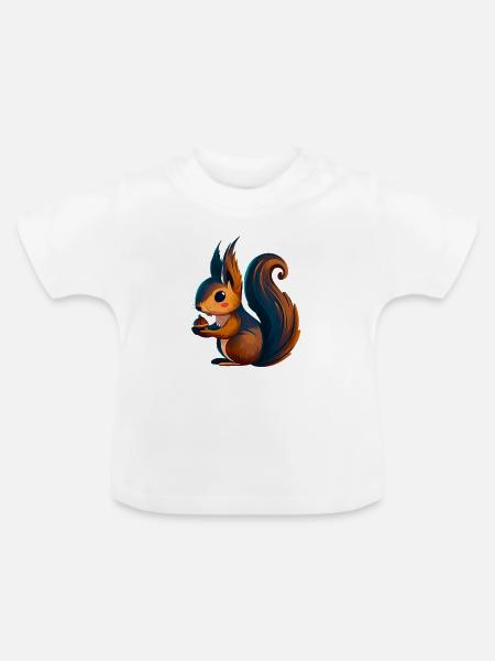 Eichhörnchen - Baby Bio-T-Shirt mit Rundhals - Weiß