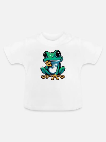 Frosch - Baby Bio-T-Shirt mit Rundhals - Weiß