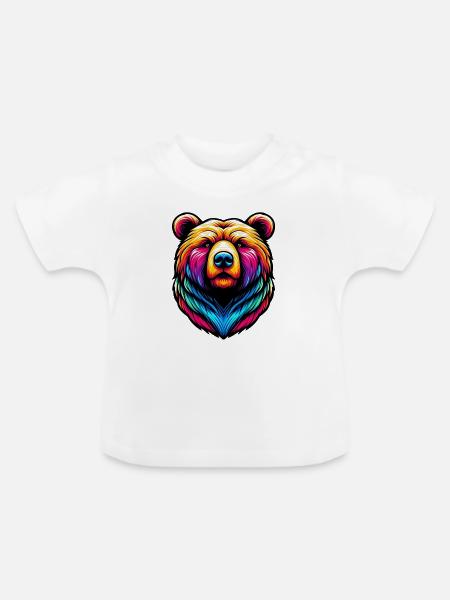 Bär - Baby Bio-T-Shirt mit Rundhals - Weiß
