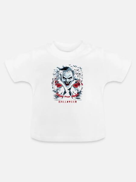 Gothic Halloween Horror - Baby Bio-T-Shirt mit Rundhals - Weiß