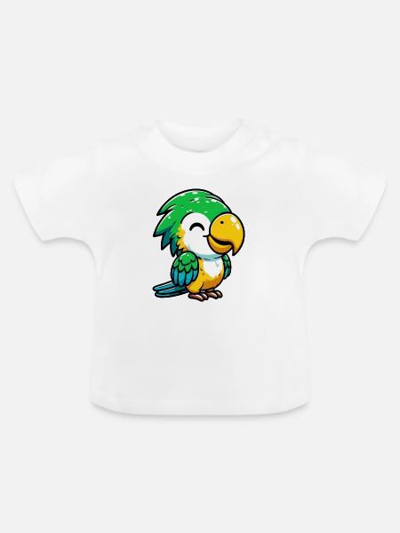 Papagei - Baby Bio-T-Shirt mit Rundhals - Weiß