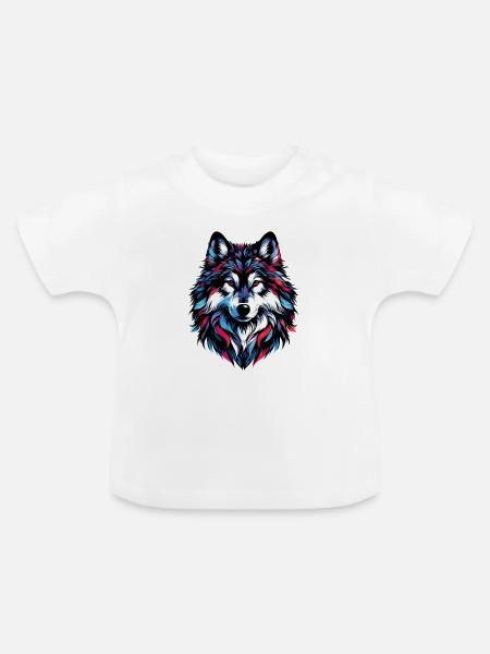 Wolf - Baby Bio-T-Shirt mit Rundhals - Weiß
