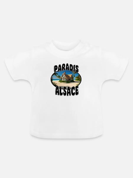 Paradies Elsass - Baby Bio-T-Shirt mit Rundhals - Weiß