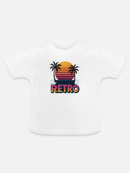 Retro - Baby Bio-T-Shirt mit Rundhals - Weiß