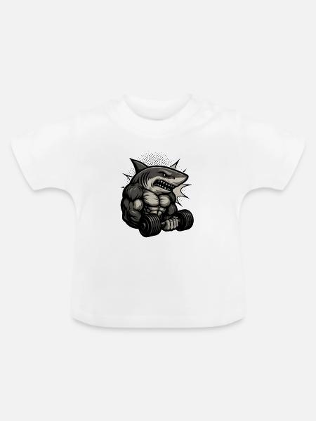 Krafttraining Haibodo Shirtdesign - Baby Bio-T-Shirt mit Rundhals - Weiß
