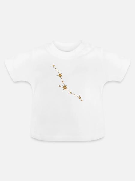 Sternbild Stier Sternzeichen Sternzeichen Golden - Baby Bio-T-Shirt mit Rundhals - Weiß