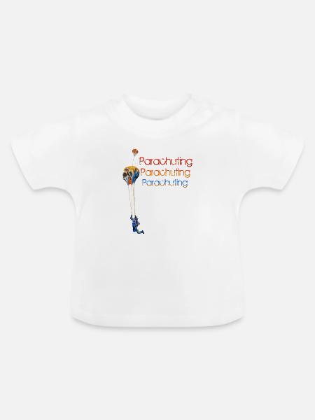Parachuting - Baby Bio-T-Shirt mit Rundhals - Weiß