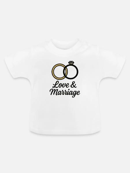Liebe & Ehe Trauringe - Liebe & Ehe - Baby Bio-T-Shirt mit Rundhals - Weiß