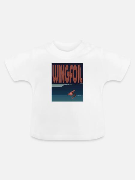 Wingfoiler Welle - Baby Bio-T-Shirt mit Rundhals - Weiß