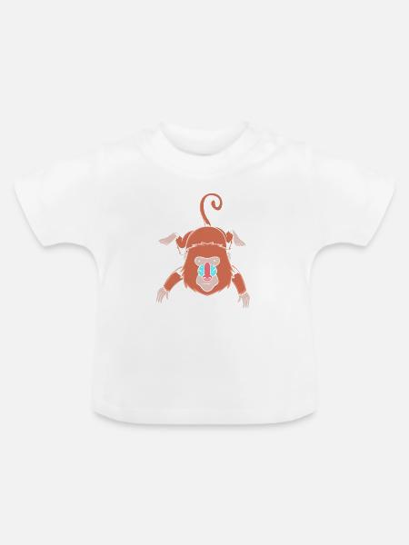 Affe - Baby Bio-T-Shirt mit Rundhals - Weiß