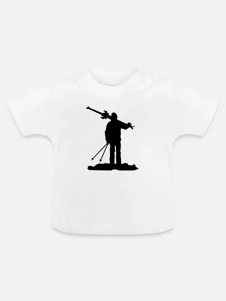 Ski - Baby Bio-T-Shirt mit Rundhals - Weiß