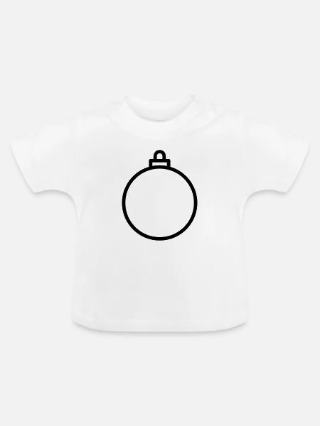 Christbaumkugel - Baby Bio-T-Shirt mit Rundhals - Weiß