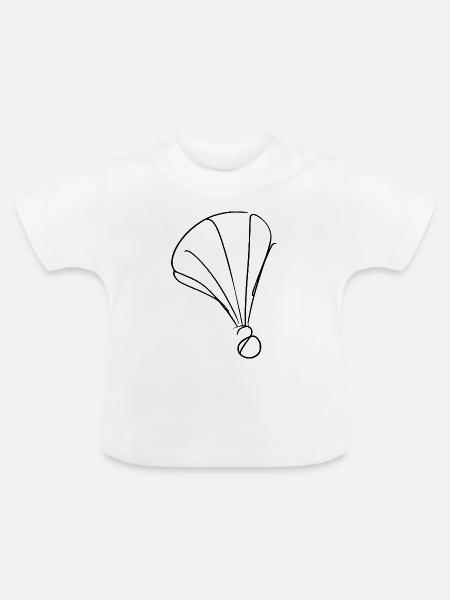 Badminton Federball Skizze - Baby Bio-T-Shirt mit Rundhals - Weiß