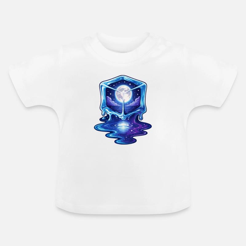 Kosmische Eiswürfel-Galaxie - Baby Bio-T-Shirt mit Rundhals - Weiß