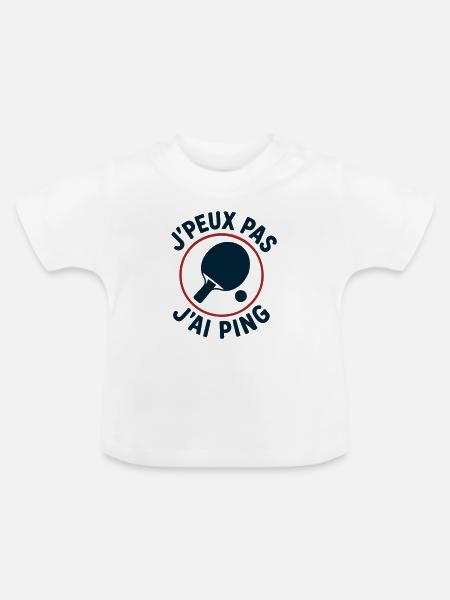 Ich kann nicht, ich ping. - Baby Bio-T-Shirt mit Rundhals - Weiß