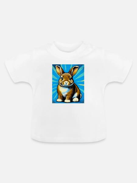 Kaninchen - Baby Bio-T-Shirt mit Rundhals - Weiß