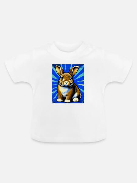 Kaninchen - Baby Bio-T-Shirt mit Rundhals - Weiß