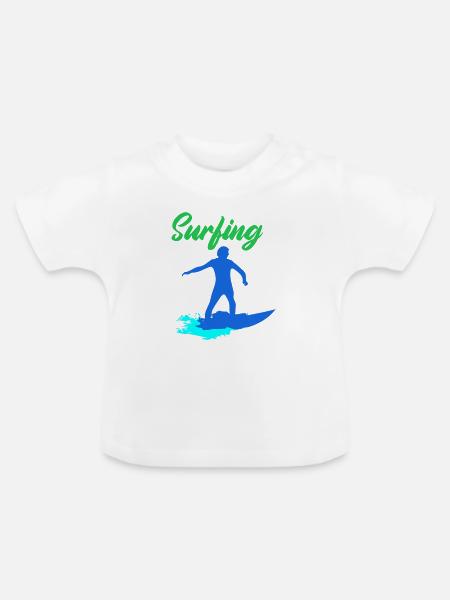 surfer - Baby Bio-T-Shirt mit Rundhals - Weiß