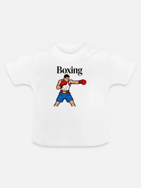Boxen KO - Baby Bio-T-Shirt mit Rundhals - Weiß