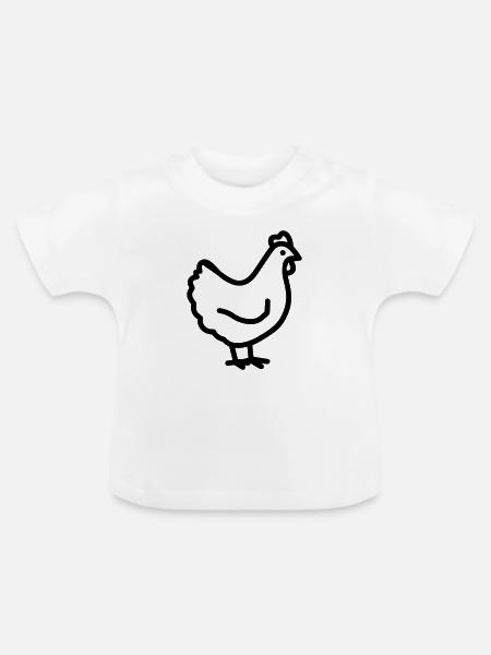 Huhn - Baby Bio-T-Shirt mit Rundhals - Weiß