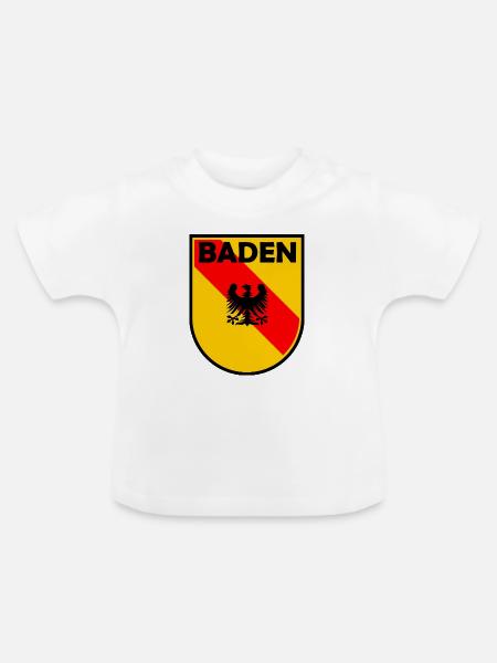 Baden Wappen Schild mit Adler - Baby Bio-T-Shirt mit Rundhals - Weiß