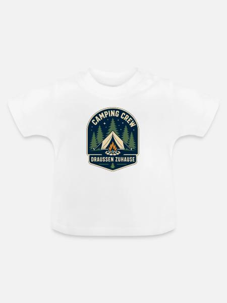 Camping Crew Draußen Zuhause - Baby Bio-T-Shirt mit Rundhals - Weiß