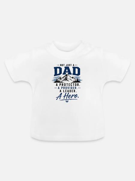 Vaterheld: Beschützer und Versorger - Baby Bio-T-Shirt mit Rundhals - Weiß