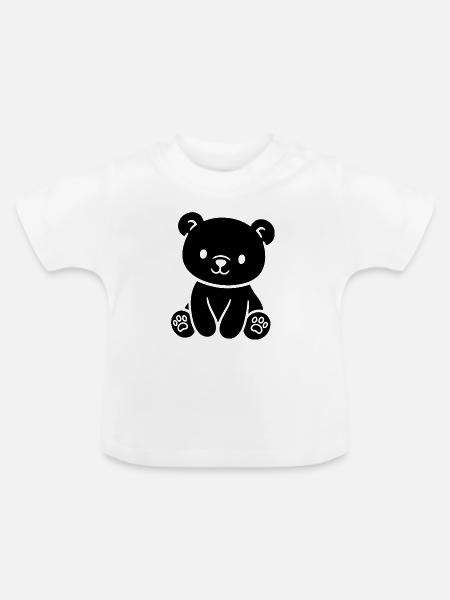 Süßer Teddybär für Babys und Kleinkinder - Baby Bio-T-Shirt mit Rundhals - Weiß