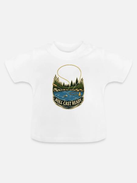 ROLL CAST READY - Baby Bio-T-Shirt mit Rundhals - Weiß
