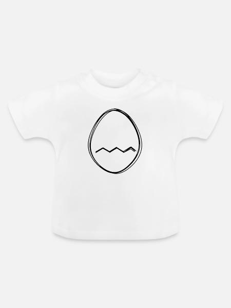 Osterei handgezeichnet - Baby Bio-T-Shirt mit Rundhals - Weiß