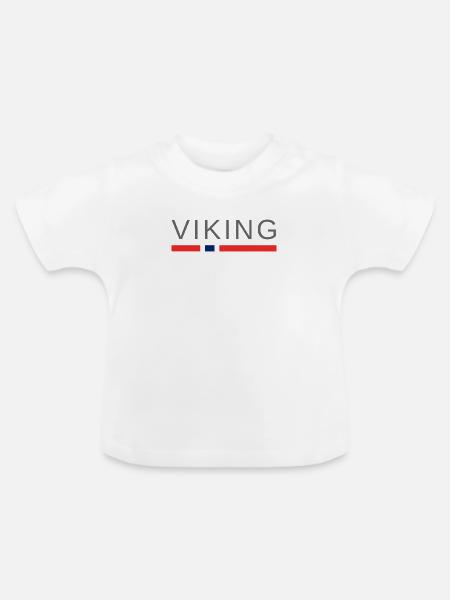 Wikinger Norwegen - Baby Bio-T-Shirt mit Rundhals - Weiß