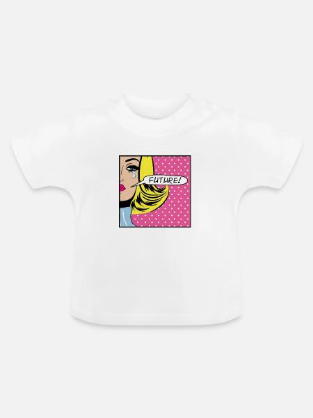 Pop Art der Zukunft - Baby Bio-T-Shirt mit Rundhals - Weiß