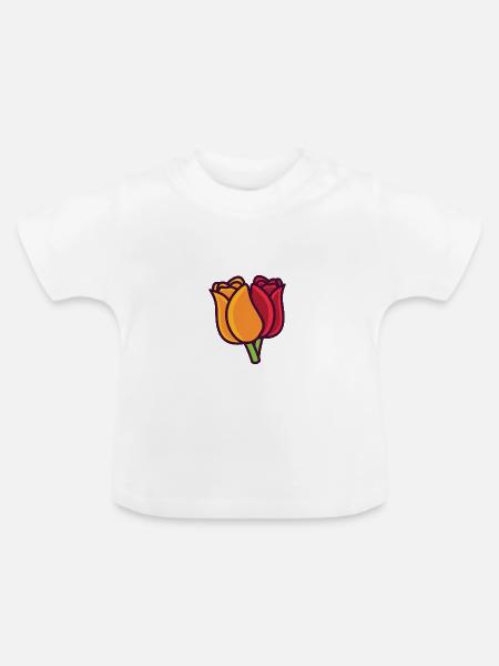 Tulpe - Baby Bio-T-Shirt mit Rundhals - Weiß