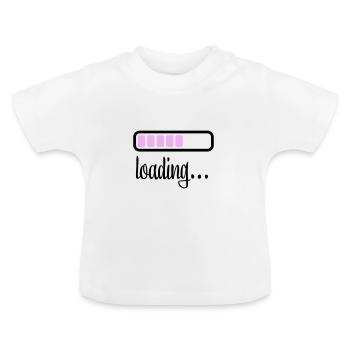 Akku Batterie loading - Baby Bio-T-Shirt mit Rundhals - Weiß - Vorne