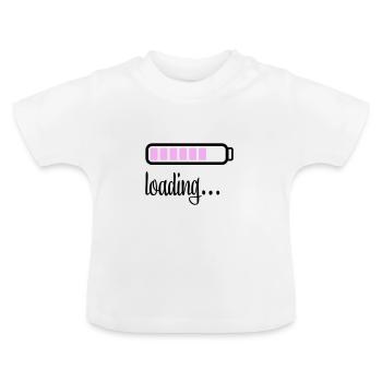 Akku Batterie loading - Baby Bio-T-Shirt mit Rundhals - Weiß - Vorne