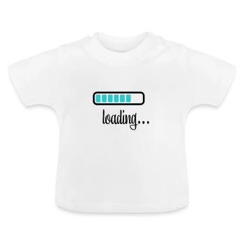 Akku Batterie loading - Baby Bio-T-Shirt mit Rundhals - Weiß - Vorne