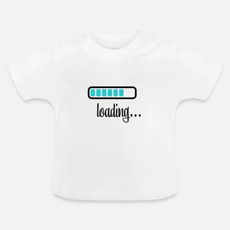 Batterie Chargement de la batterie - T-shirt bio col rond Bébé - blanc