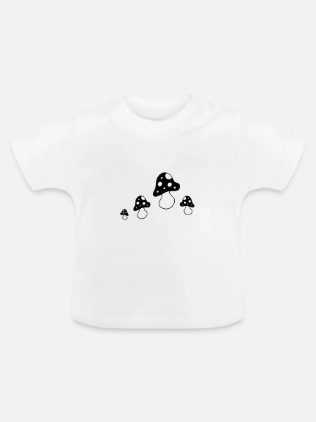 Gruppe Fliegenpilze - Baby Bio-T-Shirt mit Rundhals - Weiß