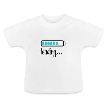 Akku Batterie loading - Baby Bio-T-Shirt mit Rundhals - Weiß - Vorne