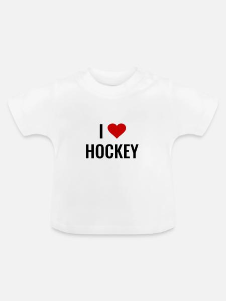 Hockey - Baby Bio-T-Shirt mit Rundhals - Weiß