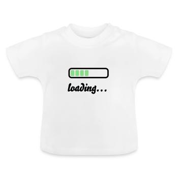 Akku Batterie loading - Baby Bio-T-Shirt mit Rundhals - Weiß - Vorne