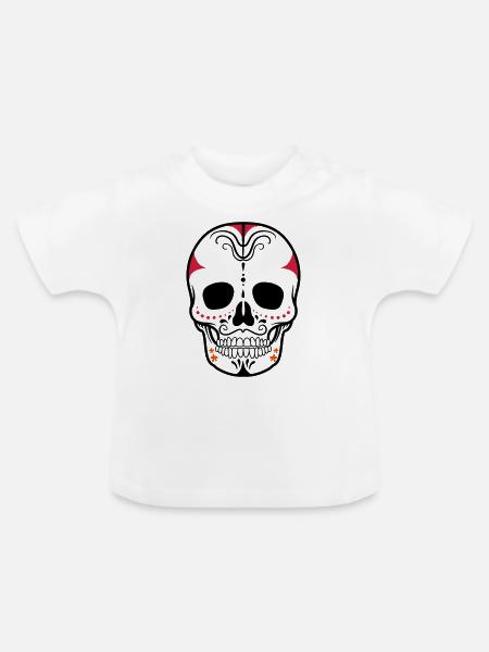 skull - Baby Bio-T-Shirt mit Rundhals - Weiß