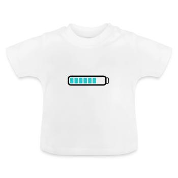 Akku Batterie loading - Baby Bio-T-Shirt mit Rundhals - Weiß - Vorne