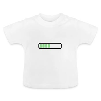 Akku Batterie loading - Baby Bio-T-Shirt mit Rundhals - Weiß - Vorne
