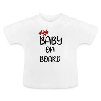 Bébé à bord Rouge - T-shirt bio col rond Bébé - blanc - Devant